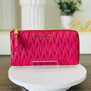 Miu Miu Matelasse Leather Wallet